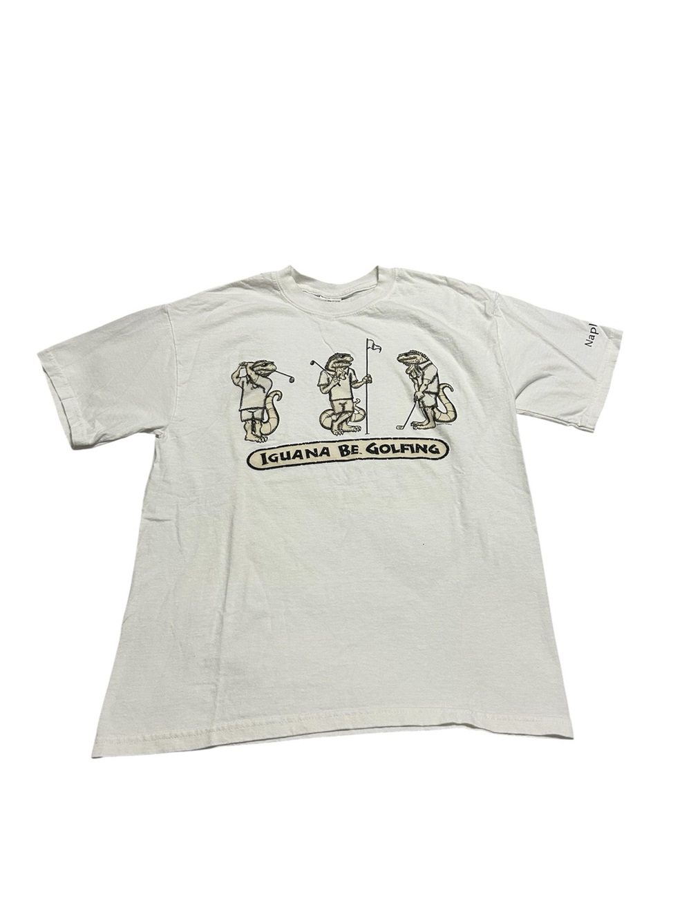 Vintage Men’s Medium Iguana Be Golfing Naples Florida Funny Souvenir T-Shirt